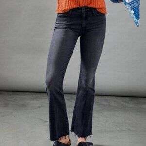 MOTHER Black The Weekender Fray Mid Rise Flare Leg Jeans - 27"
